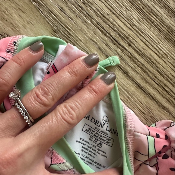 Caden lane watermelon one piece 6-12 mo. - Picture 3 of 3